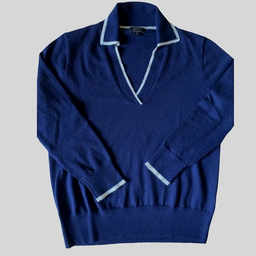 J. Crew Blue V-Neck Sweater
